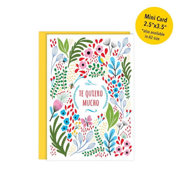 Lucy Loves Paper – wholesale Love card – Te Quiero Mucho | Enclosure Size Love Card in Spanish