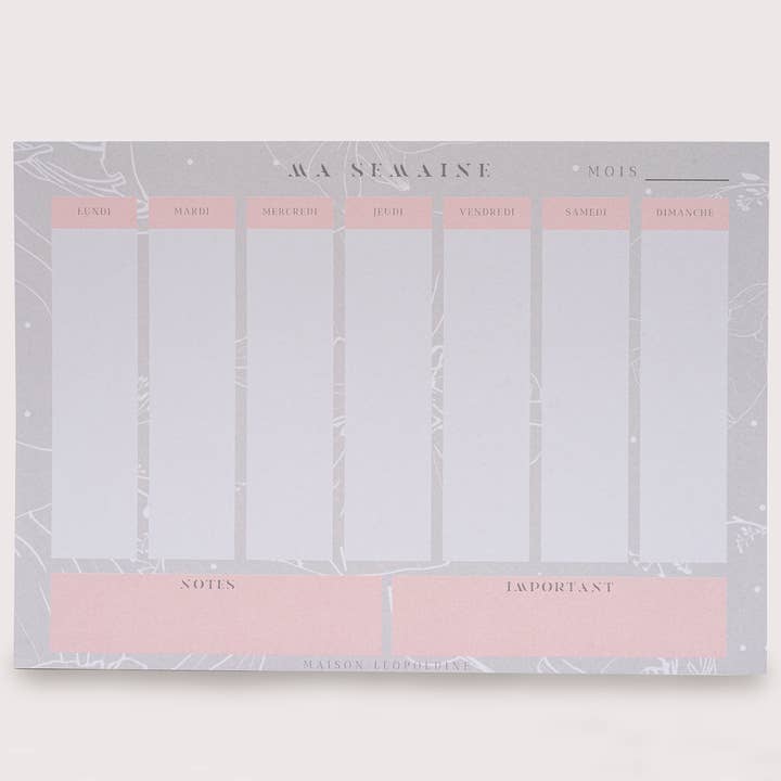 Maison Léopoldine - Wholesale Planner - Weekly planner2