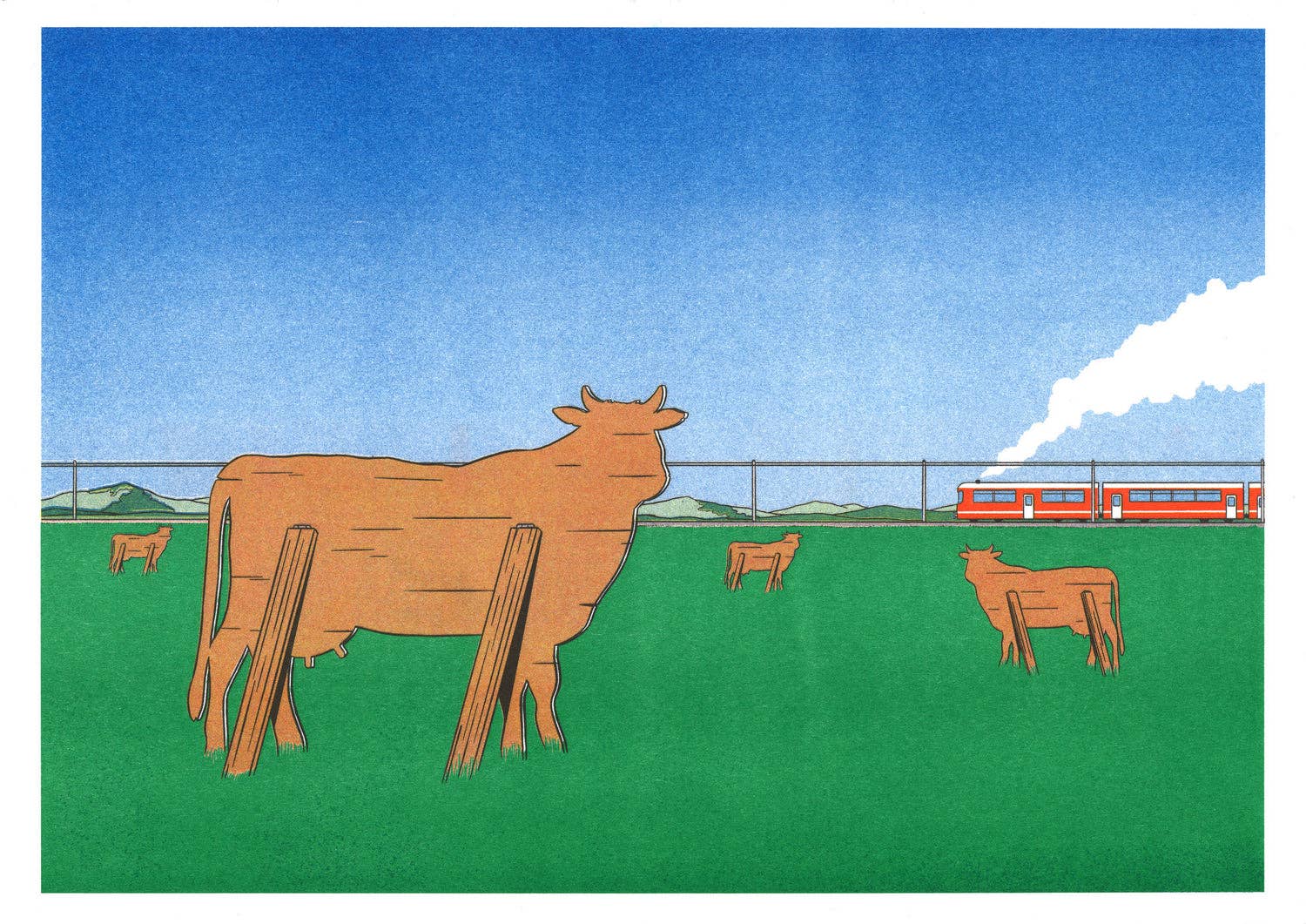 KIBLIND Atelier – wholesale Poster – A3 poster - Simon Bailly - Watch the trains go by1