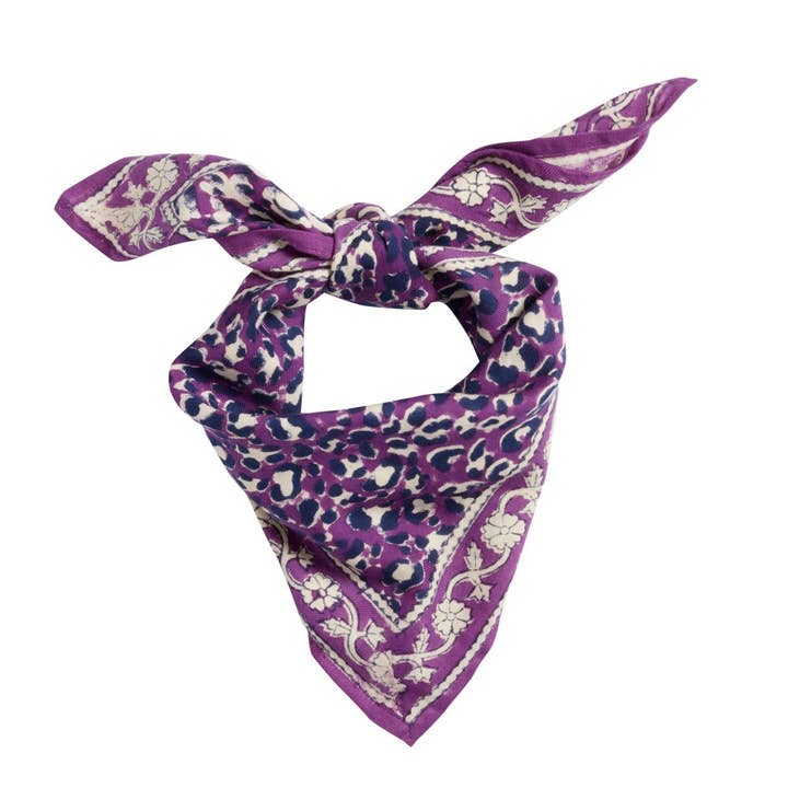 Foulard Indien Enfant - Leopard Violine pour la vente par Bonheur du Jour