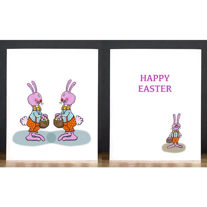 Easter: Twin Bunnies for wholesale by Cards by Charlot