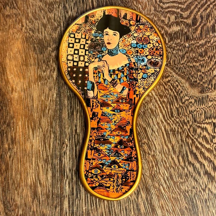 Klimt Morena Glass Handmirror, Peru for wholesale by Tesoros Trading Company