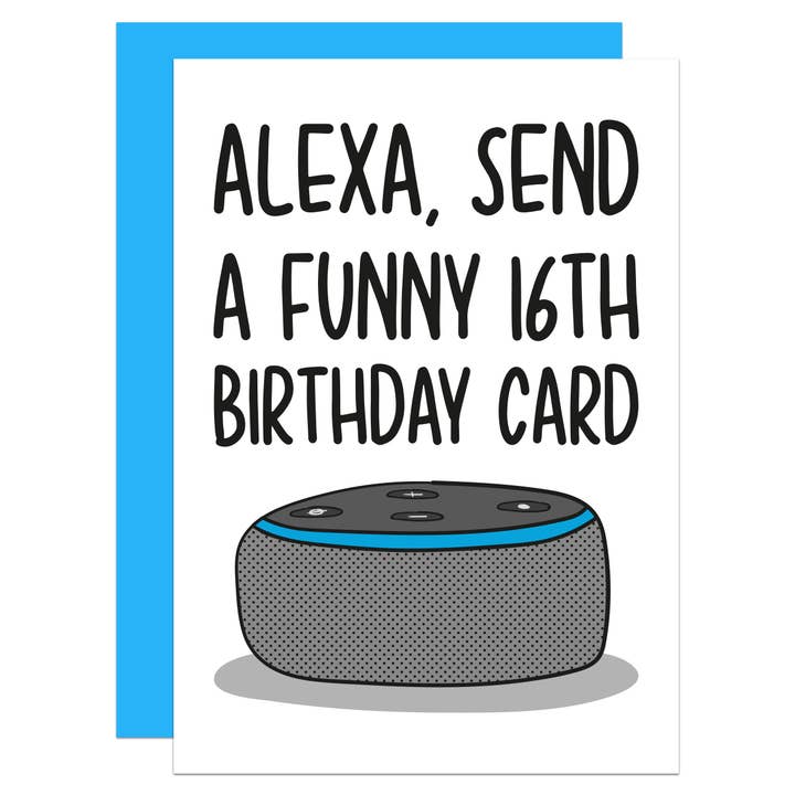Alexa Send Milestone Birthday A6 Card for wholesale by TeePee Creations