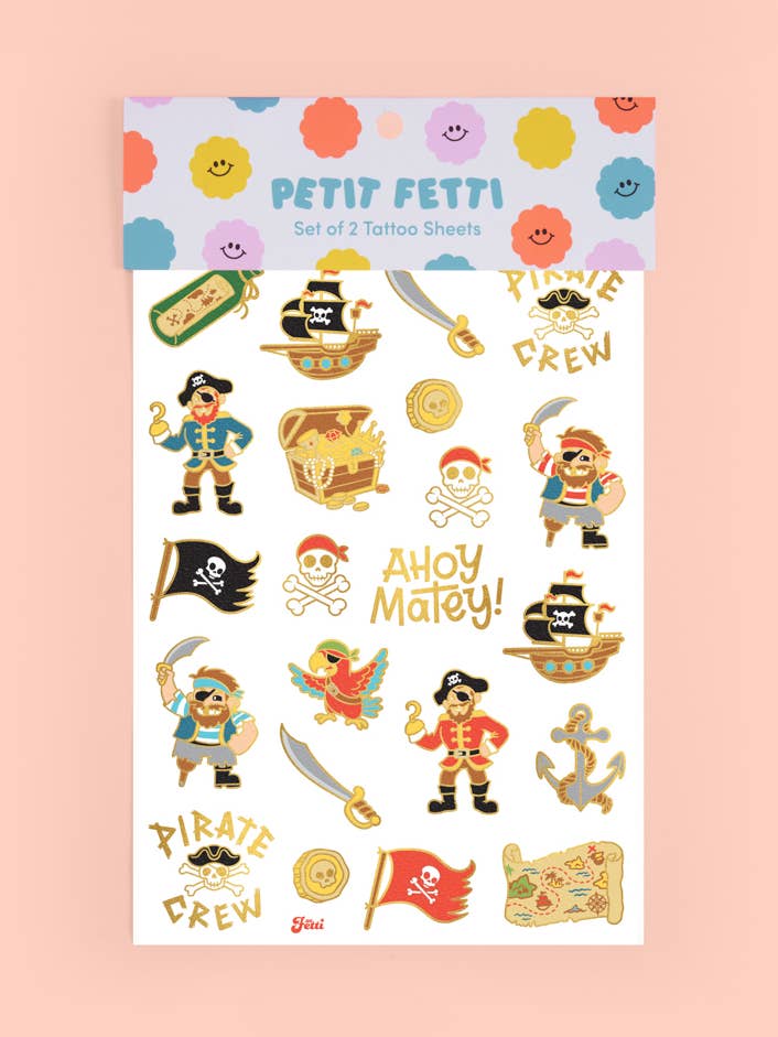 Tatouages temporaires Pirate Foil pour enfants, fête d'anniversaire, activité pour la vente par Petit Fetti