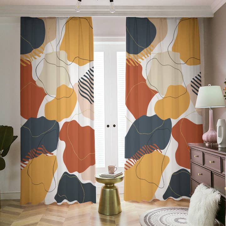 Abstract Shapes Blackout Curtains for wholesale by Empowering Decor