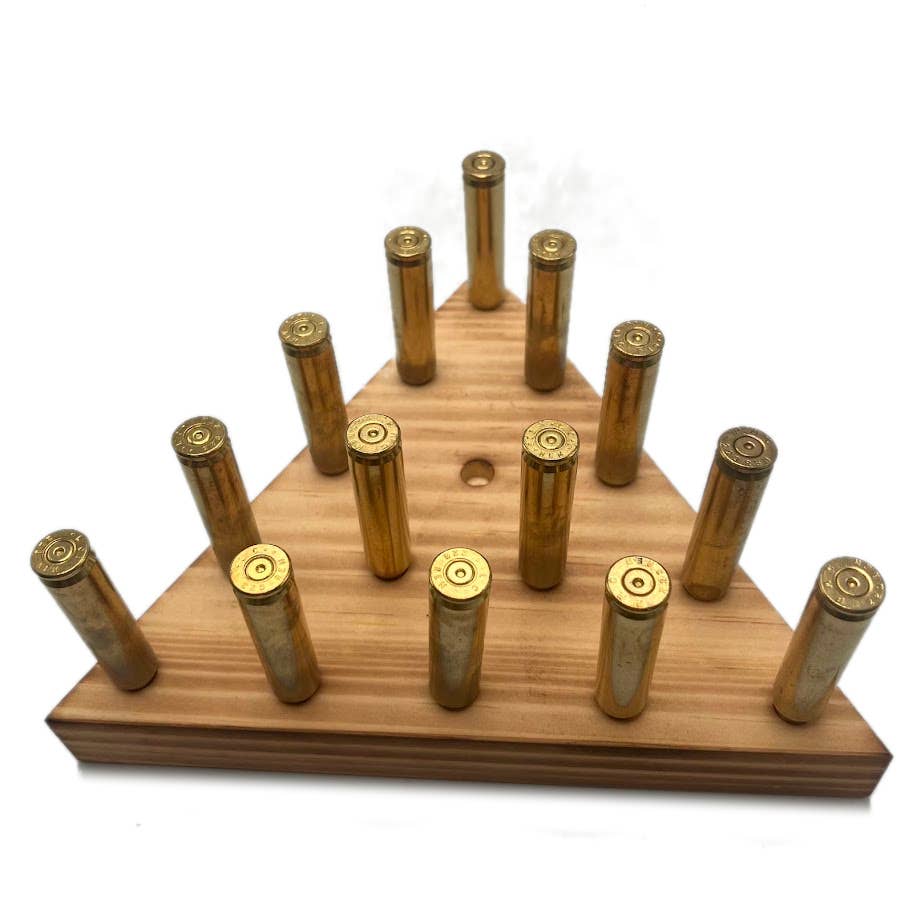 Vermont Cut Coins & 2nd Shot Round - Wholesale Board Game - Triangle Peg Game, Cracker Barrel Brain Puzzle, Man Cave,1