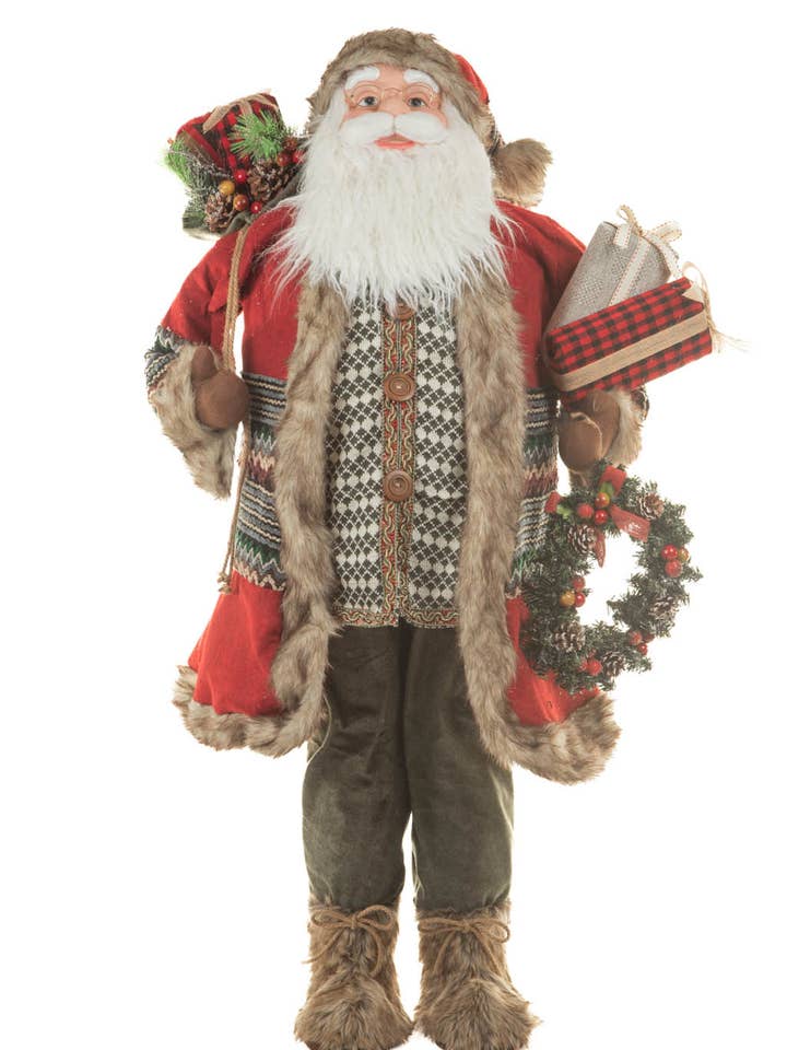 Röd/Grå Tomtefigur med Gåvor för wholesale av Starlight Collection