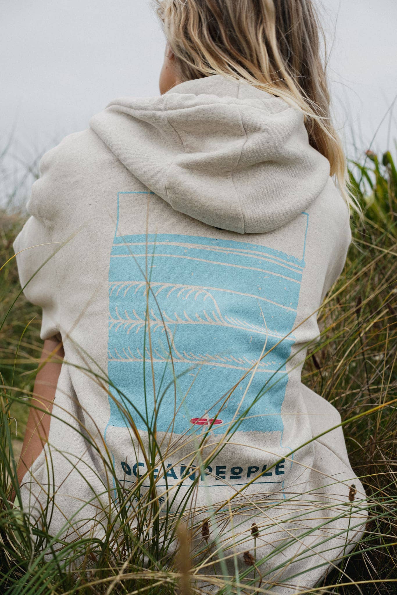 SEASICK - Wholesale Hoodie - Unisex - OCEAN PEOPLE - ORGANIC COTTON BEIGE UNISEX SURF HOODIE