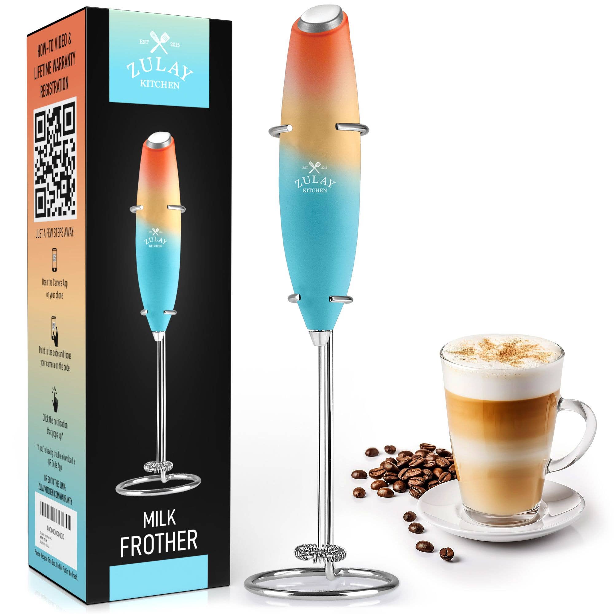Zulay Kitchen - Wholesale Kitchen Tool/Gadget - Powerful Handheld Milk Frother - With Stand31