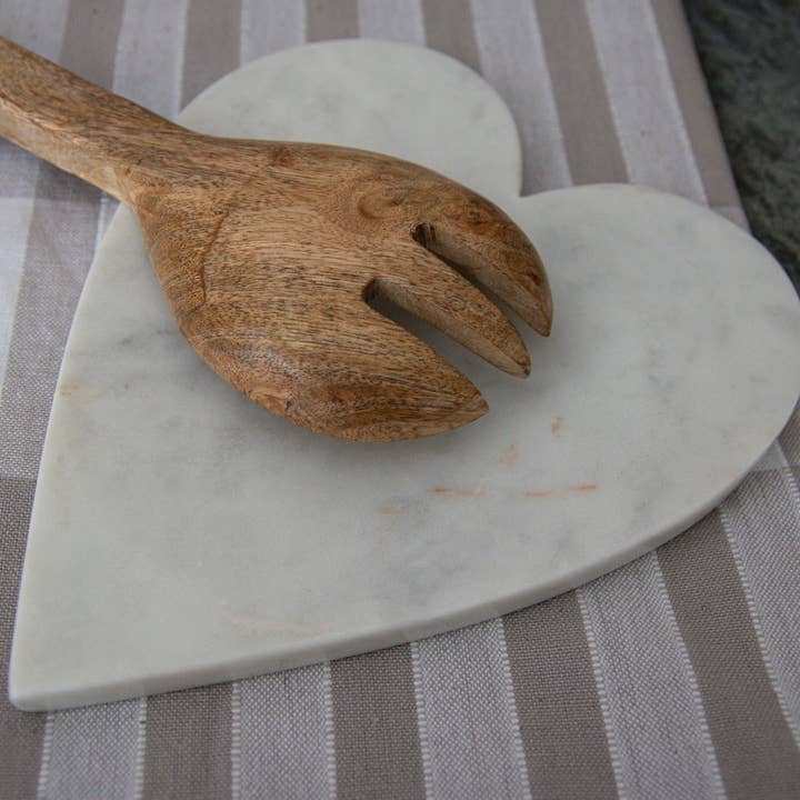 White Marble Heart Spoon Rest for wholesale by Foreside Home & Garden