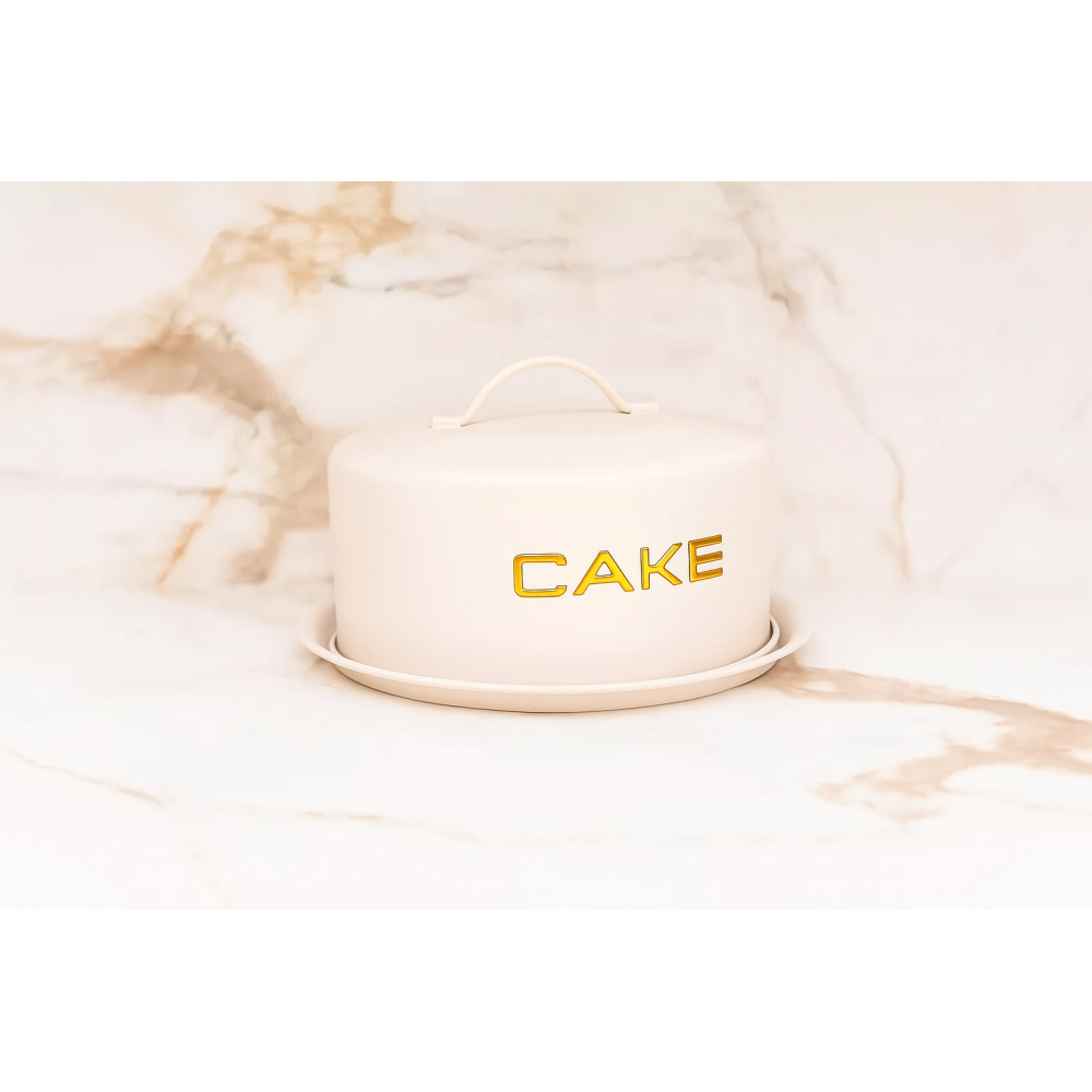 AULICA – Großhandel Kuchenständer – Beige Kuchenplatte mit Haube 28x28x15cm1