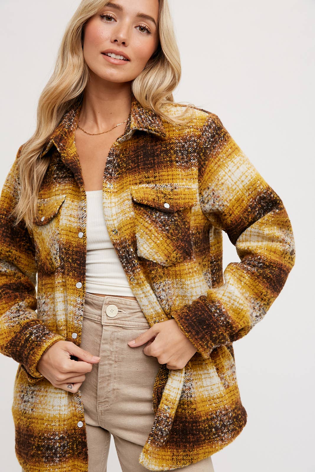 Bluivy - Wholesale Shirt Jacket/Shacket - Women's - BUTTON DOWN FLANNEL SHACKET8