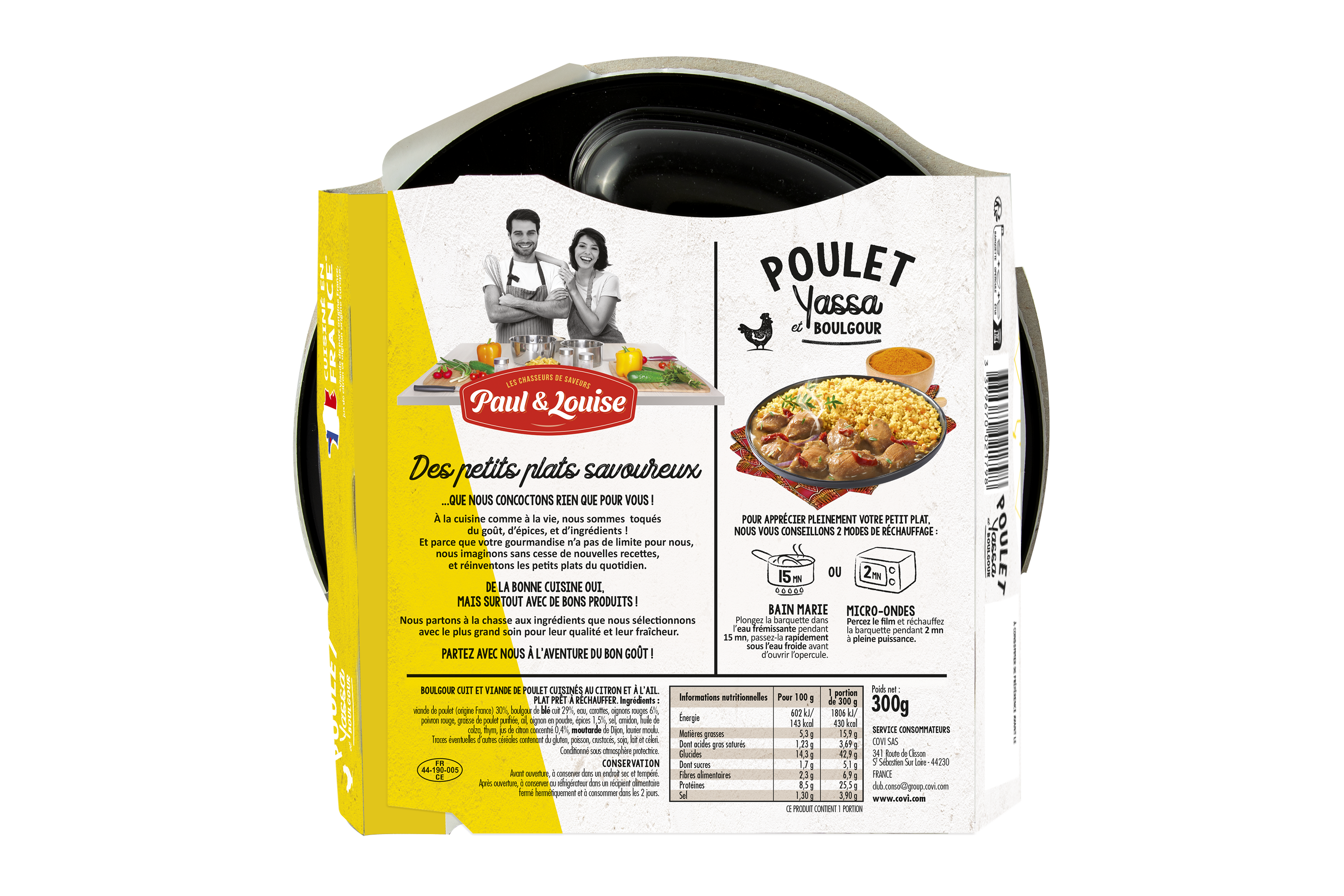 Paul & Louise - Wholesale Shelf Stable Prepared Meal - Chicken Yassa and Bulgur (300 g)1