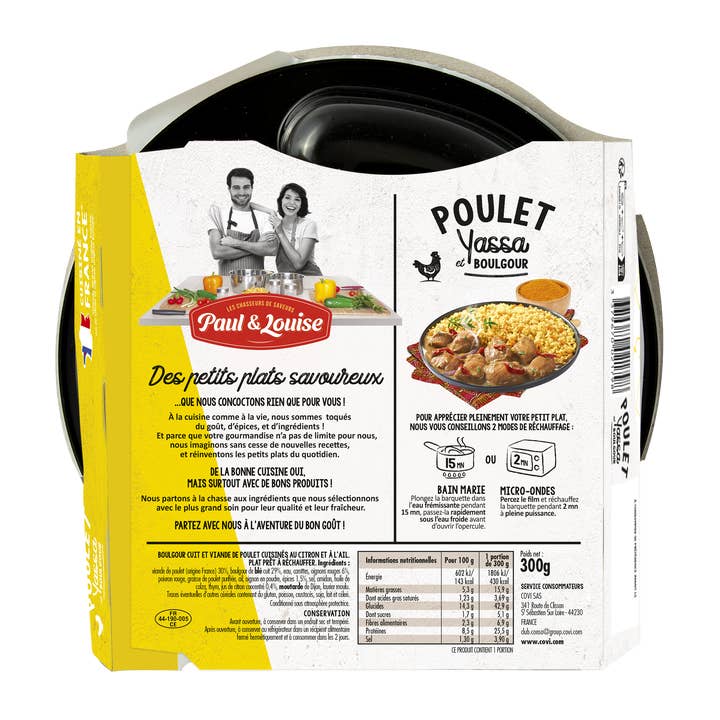 Paul & Louise - Wholesale Shelf Stable Prepared Meal - Chicken Yassa and Bulgur (300 g)1
