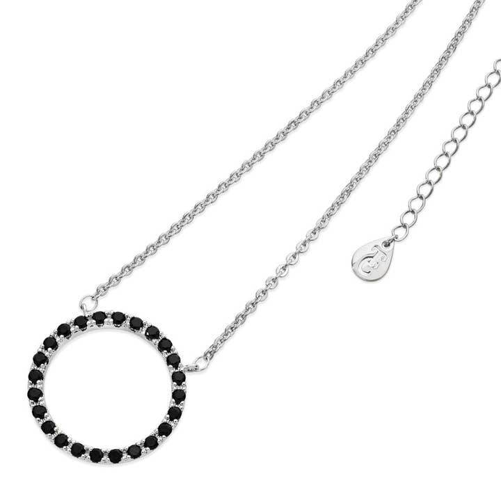 Silver Black Diamond Moon Pendant for wholesale by James Trading Group INC
