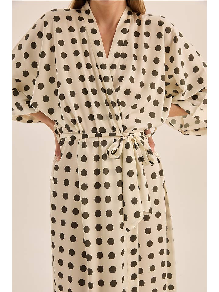 Satin Spot Robe - Lana Olive for wholesale on Faire4