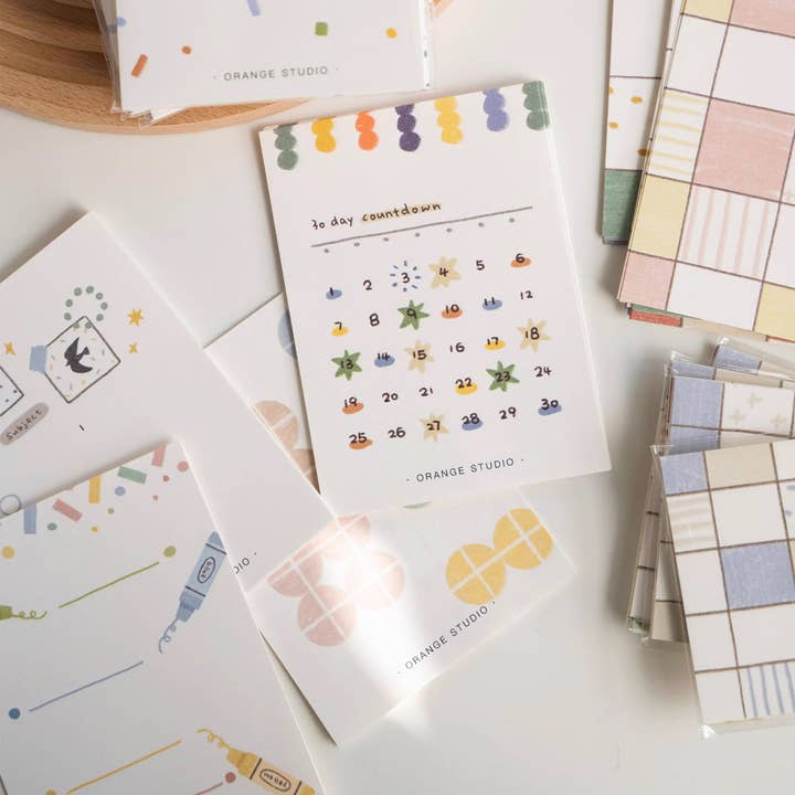 Orange Studio | Season Grid Memo Note Pad for wholesale by Hello Claws Limited