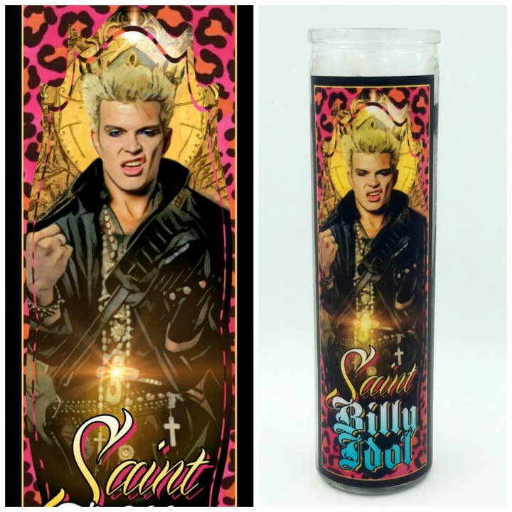 Billy Idol Celebrity Prayer Candle for wholesale by Kitschup Creations