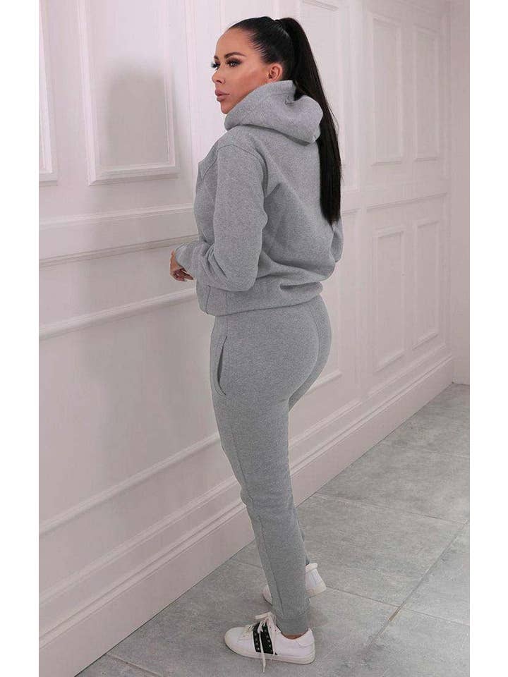 Femme Luxe - Wholesale Tracksuit – Women′s - Grey Hoodie & Joggers Tracksuit Set - Bellamy1