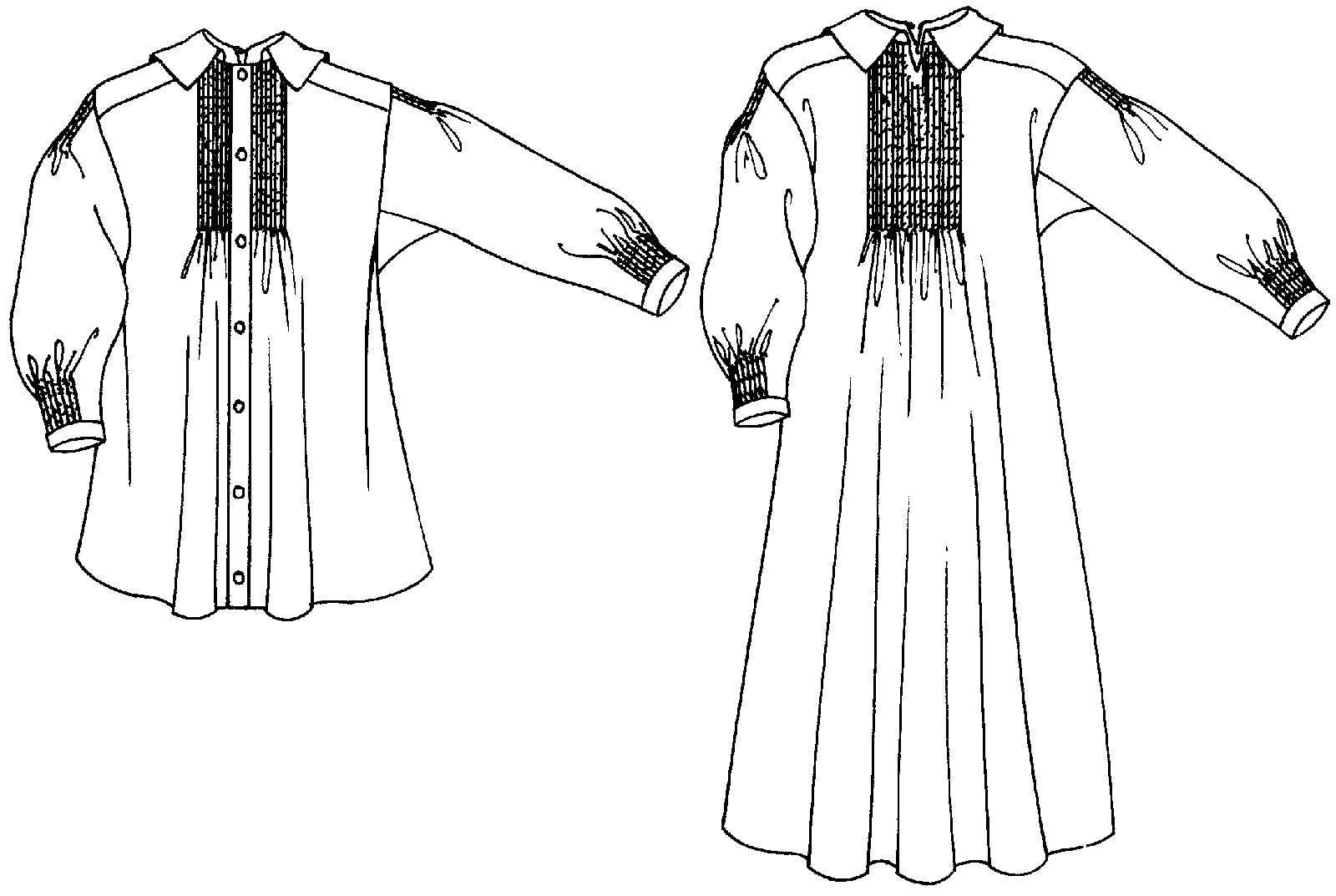 Folkwear - Wholesale Craft Sewing Kit - 221 English Smock - Sewing Pattern10