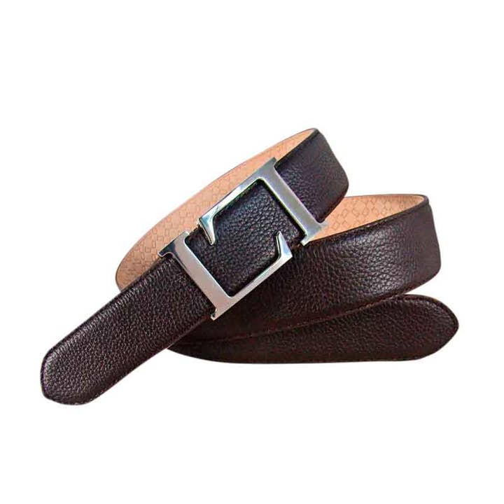 Leyva men's belt, brown cracked leather for wholesale by LEYVA
