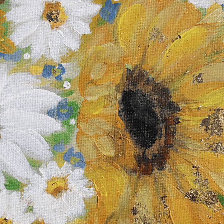 glad you're here co - Wholesale Painting/Drawing - Sunflower and Daisies Abstract Original Painting Acrylic3