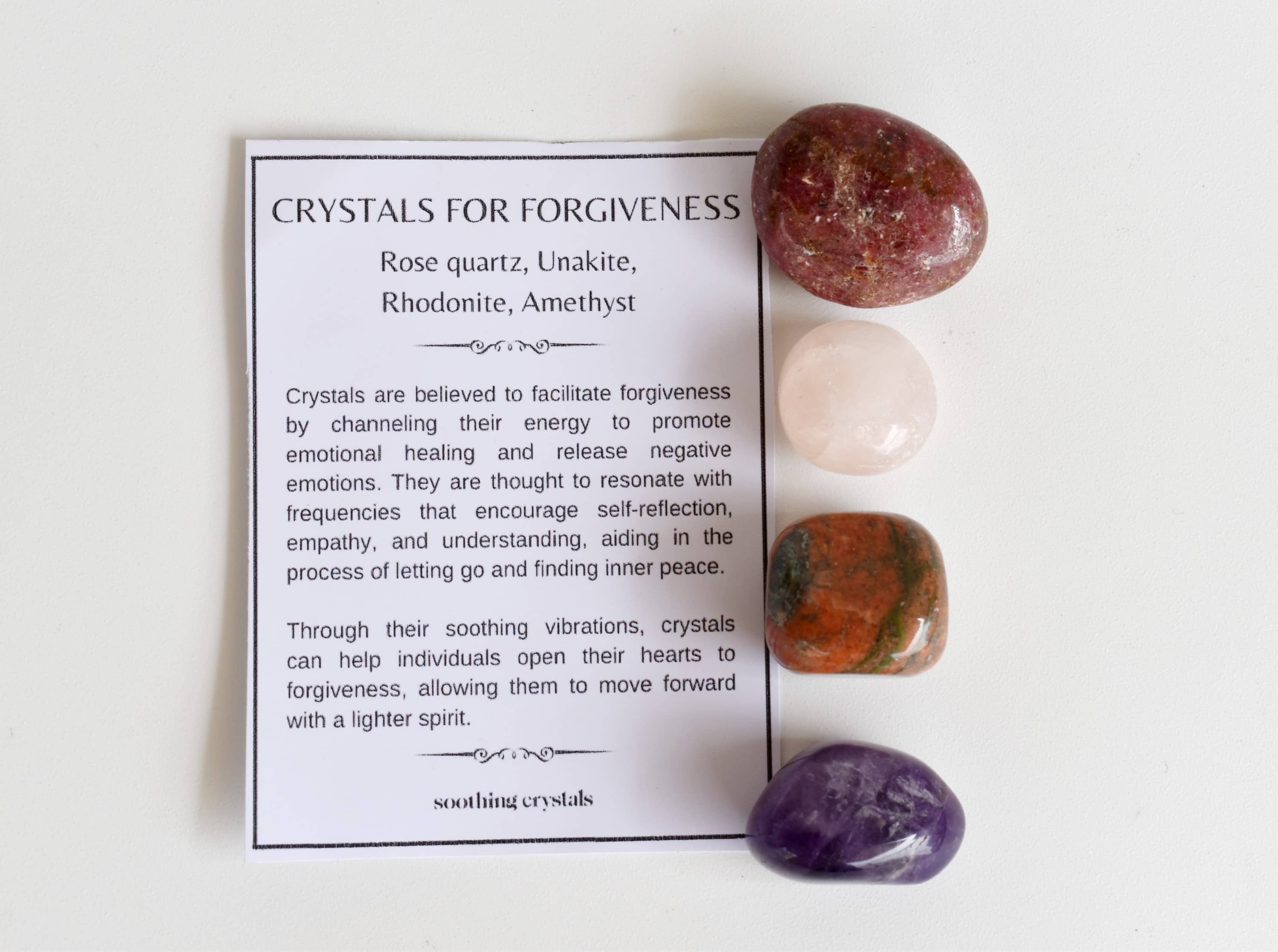 Soothing Crystals - Wholesale Spiritual Stone/Crystal - Crystal Gift Set | FORGIVENESS | Crystal Healing Kit0