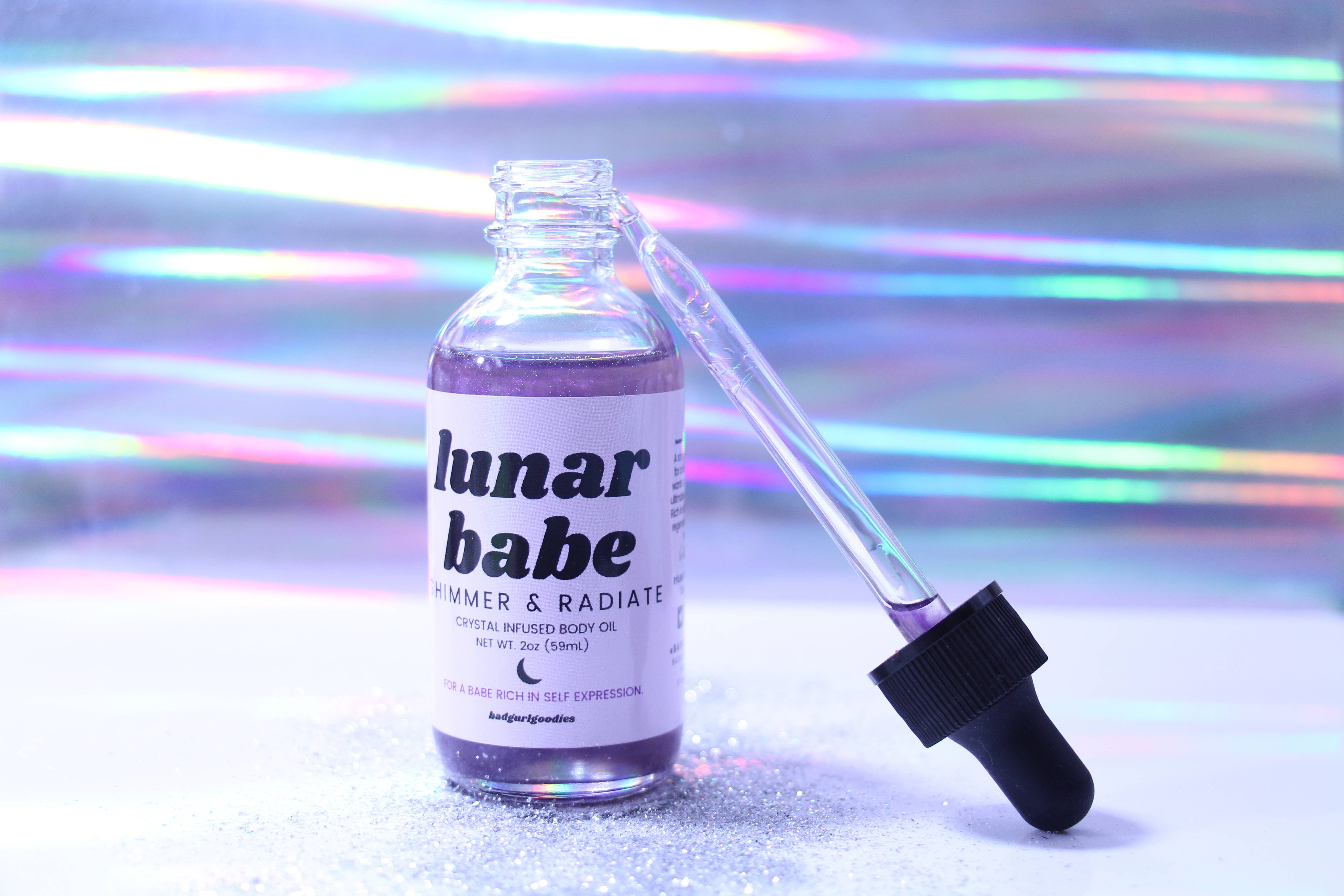 Badgurlgoodies – Óleo para banho/corpo por atacado – Óleo Corporal com Infusão de Cristal Lunar Babe6