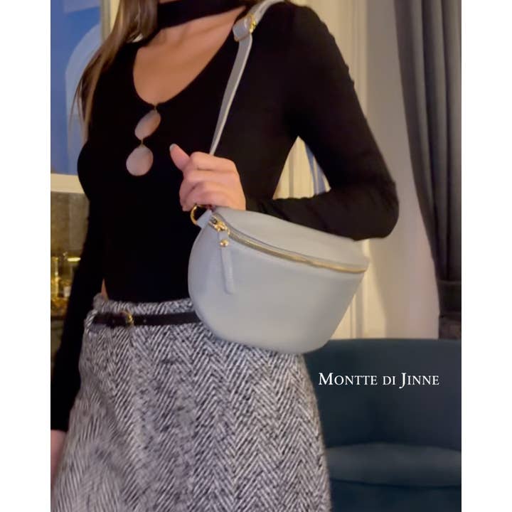 MONTTE DI JINNE - Wholesale Crossbody Bag - Women's - Italian Genuine Leather Crossbody Bum Bag-Medium