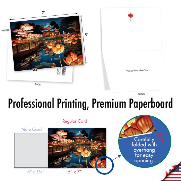 NobleWorks - Wholesale Everyday greeting card - (1 Card) Lunar New Year Card - Lantern Festival - Pond4