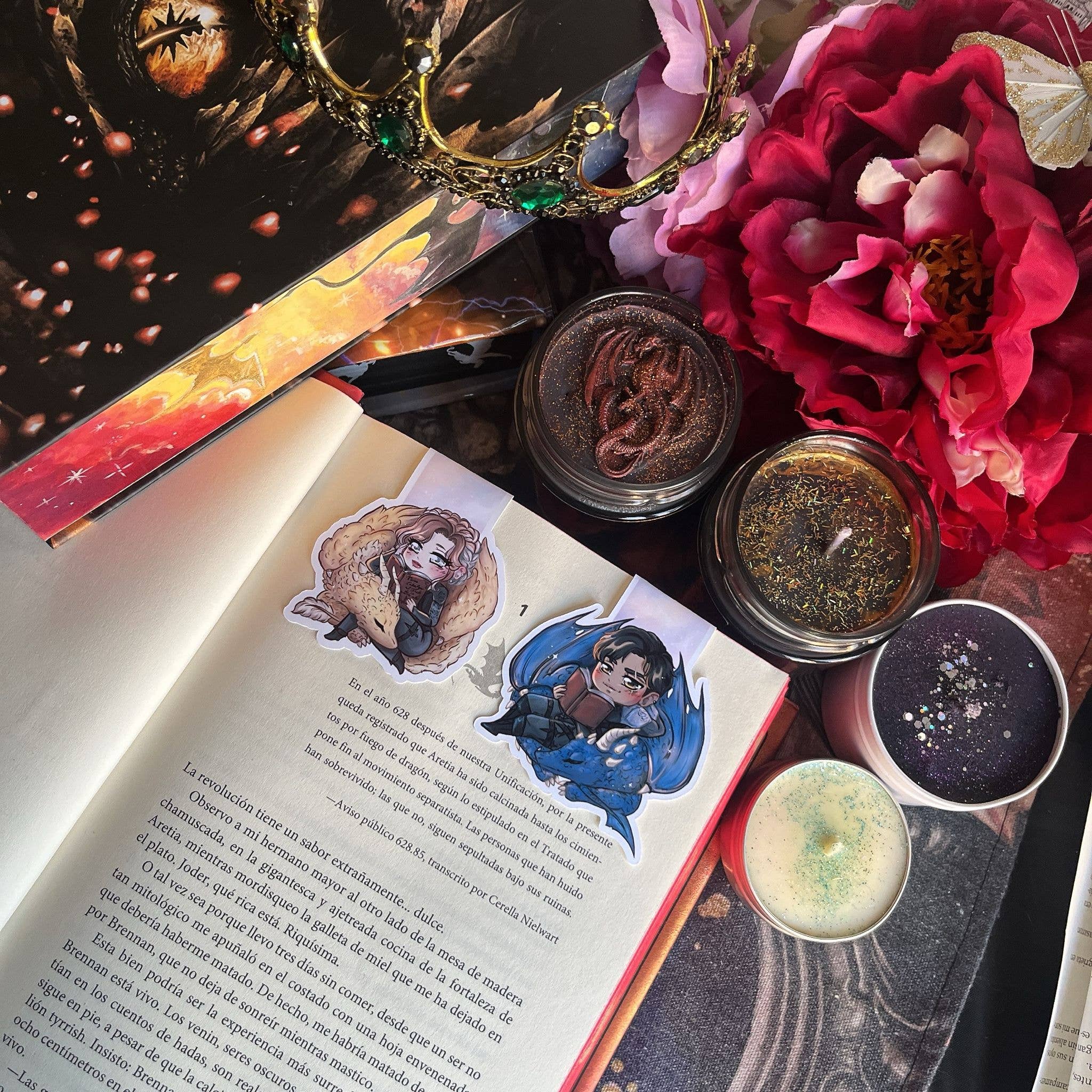 Alsace’s Art - Wholesale Bookmark - Xaden And Vi Reading With Dragons - Magnetic Bookmarks.1