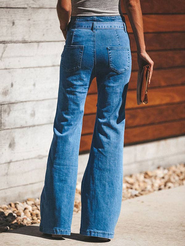 HIMMEL BLÅ Mode Blå Trompetbukser Jeans Bukser Nederdele for engroshandel på Faire3