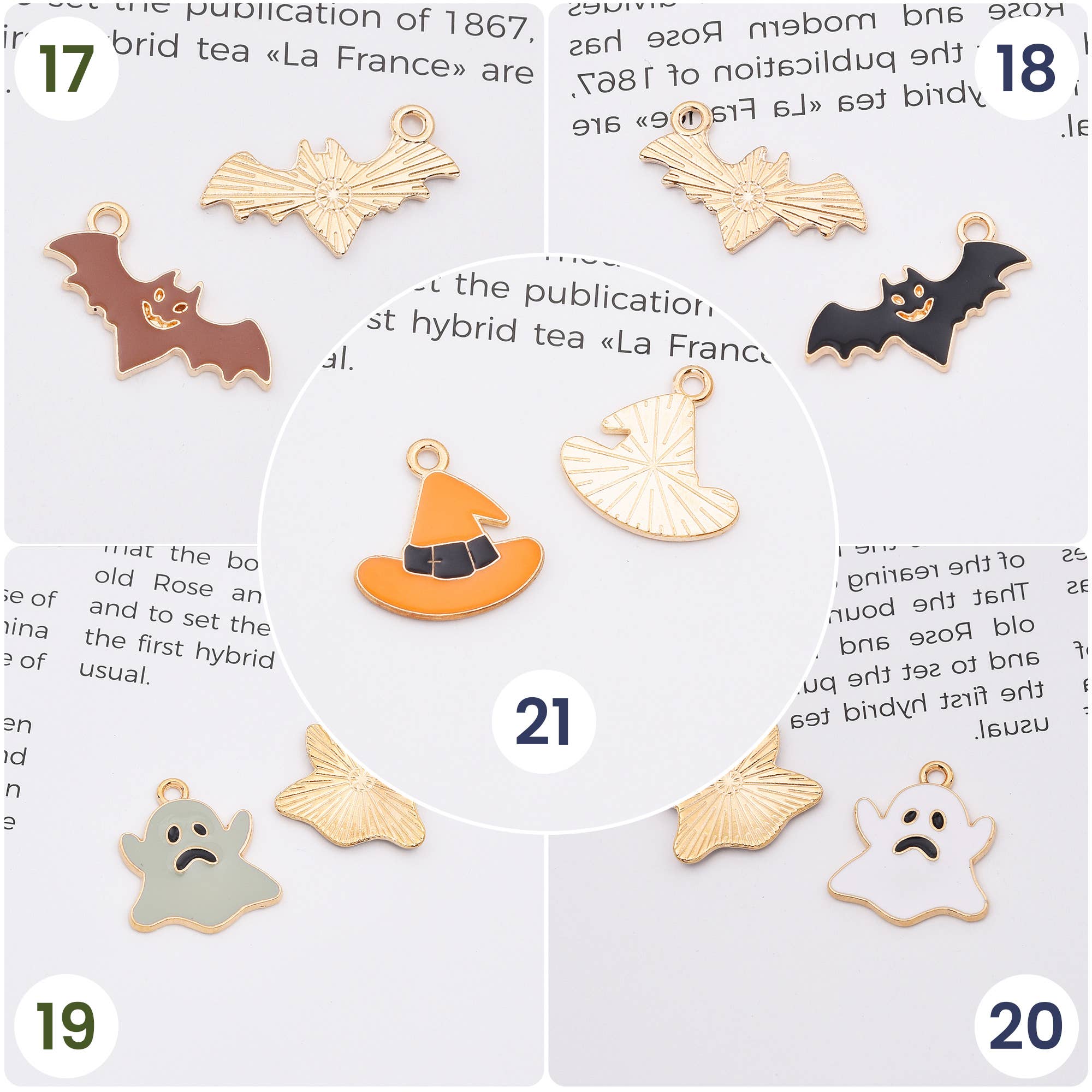 findings4uGem – wholesale Hänge-/berlockhalsband – Guldpläterad Emalj Halloween Fint Berlockhänge, CP215047