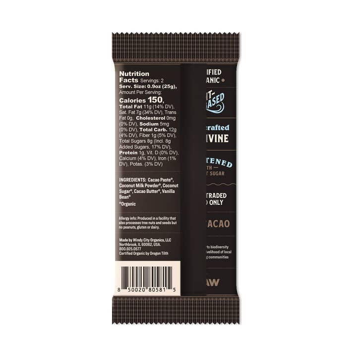 Windy City Organics - Wholesale Chocolate Bar - Premium Coconut Milk Chocolate Bar - 45% Cacao1