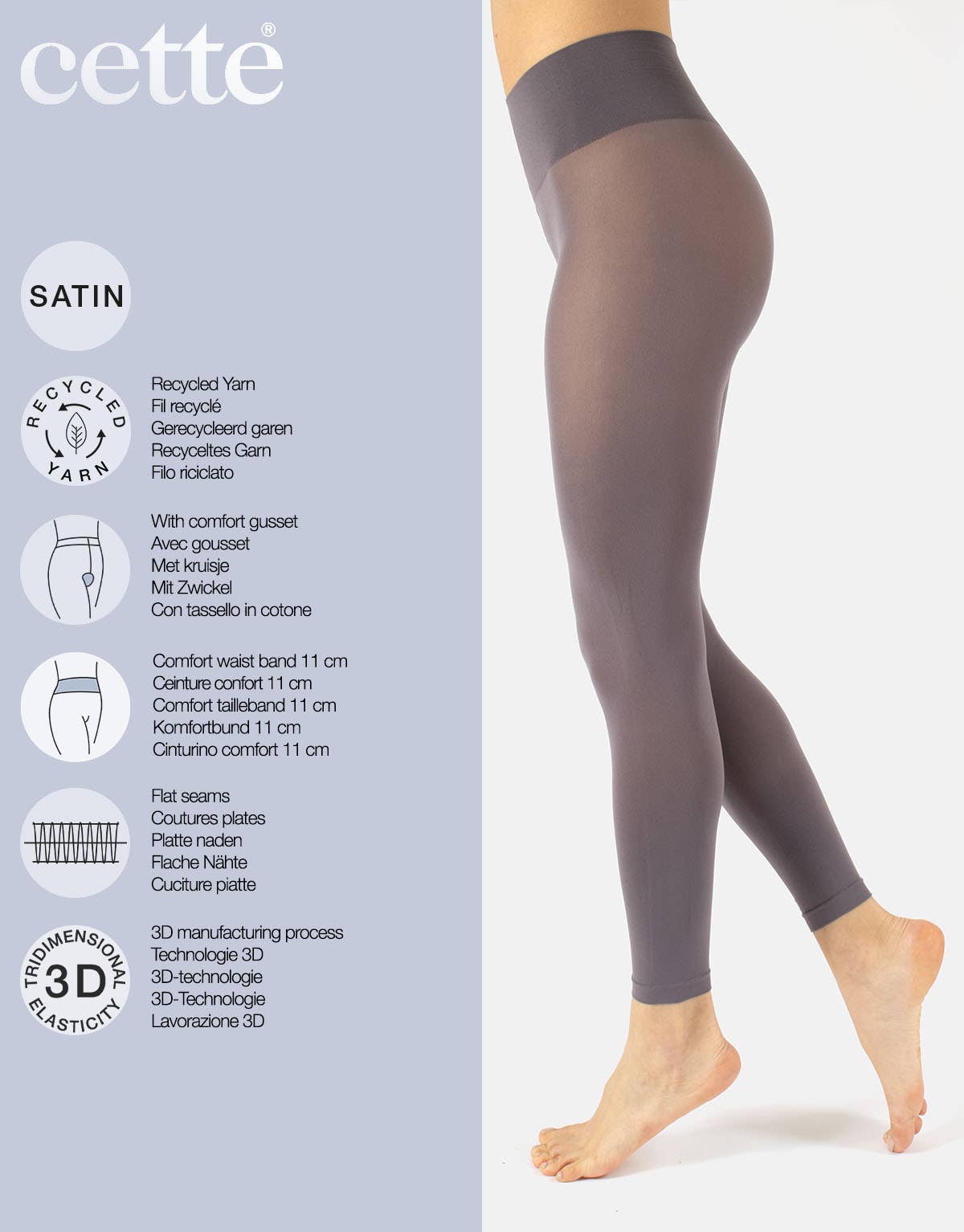 Cette - Wholesale Tights - Women's - Opaque Footless Tights, Leggings, Up to 4XL, Eco-friendly13