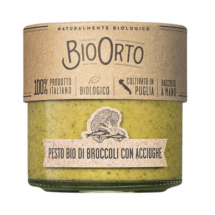 Organic broccoli pesto with anchovies for wholesale by Bio Orto Società Cooperativa Agricola
