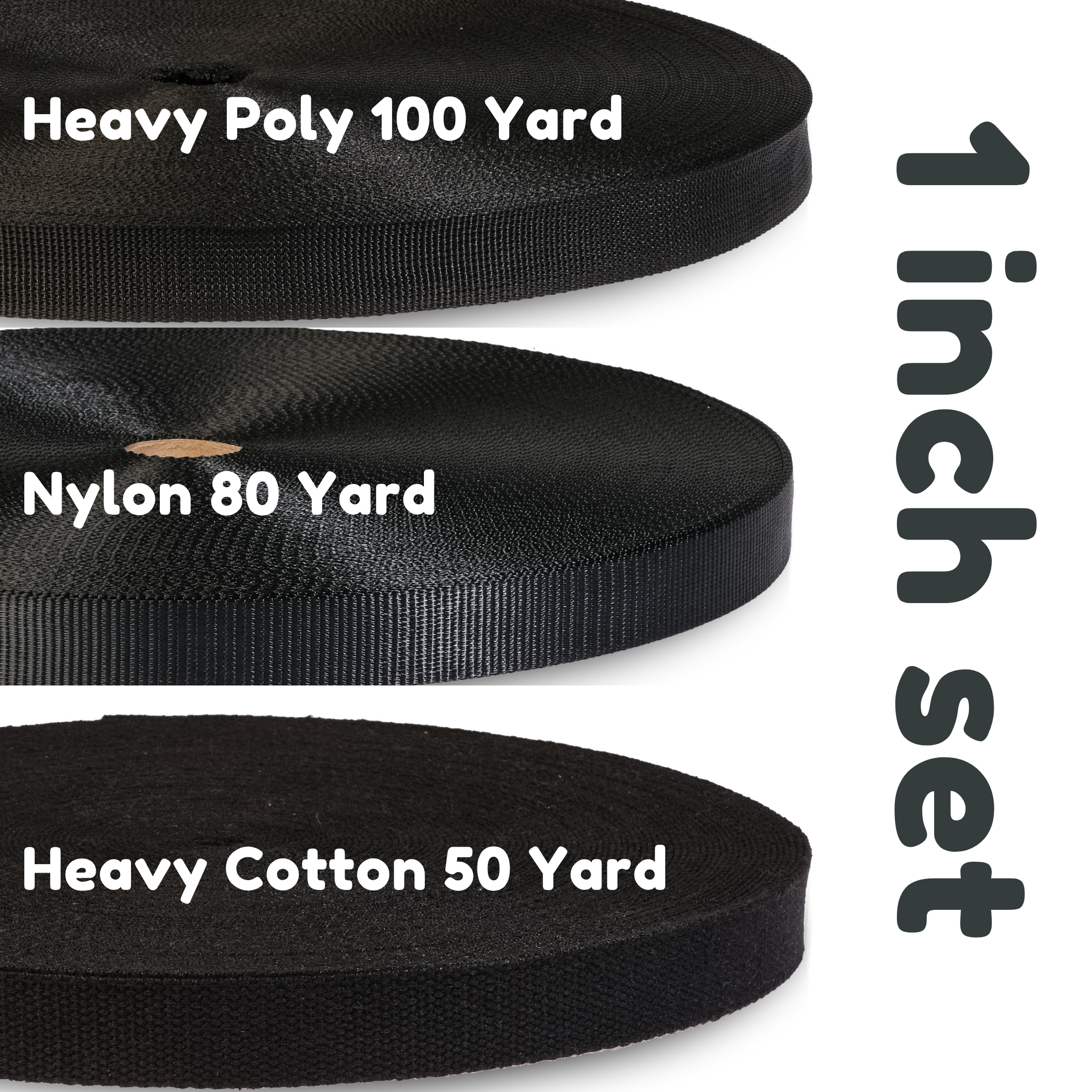 Dream Trimming Goods LLC - Vendita all'ingrosso Attrezzature per lavoretti e fai da te - 1'' 230 iarde Nastro Nero 3 Rotoli – Set Cotone, Poliestere, Nylon1