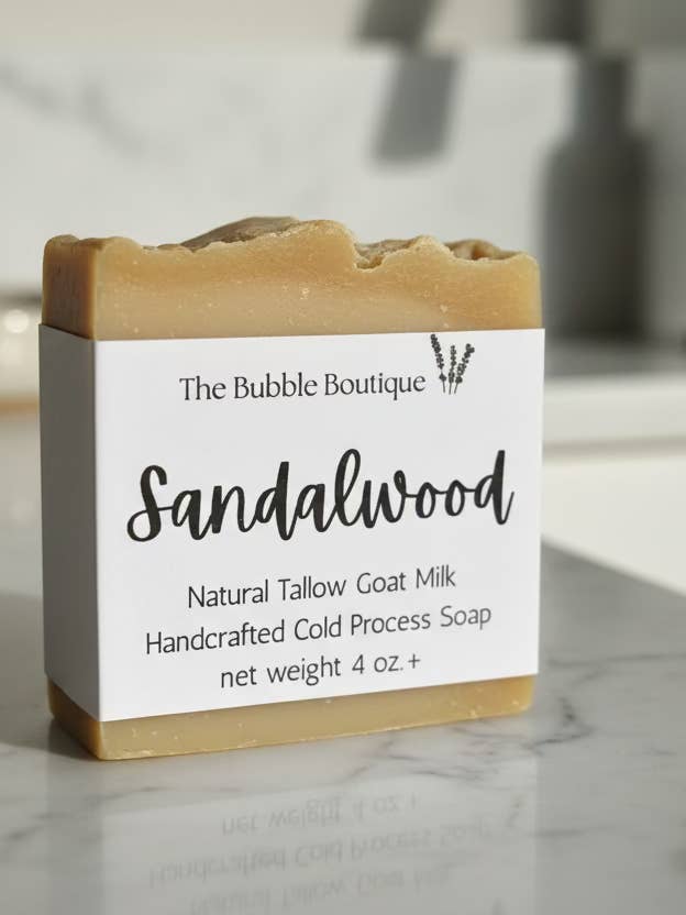 Sandalwood | Tallow Goat Milk Bar Soap for wholesale by The Bubble Boutique
