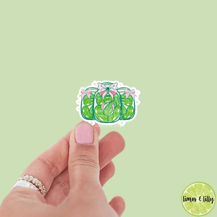 Autocollant en vinyle bocal à cornichons avec nœud rose coquette | Autocollant de livre | Autocollants littéraires | Autocollants pour Kindle | Amoureux des livres | Autocollants tendance pour la vente par Limes & Lilly