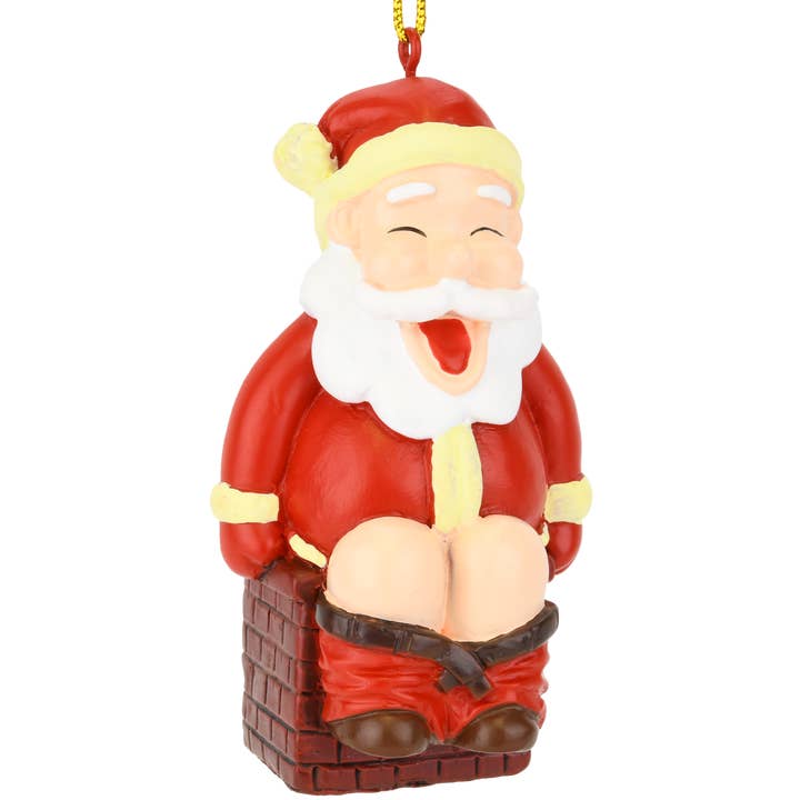 Tree Buddees - Wholesale Ornament - Chimney Present Funny Santa Pooping Christmas Ornament