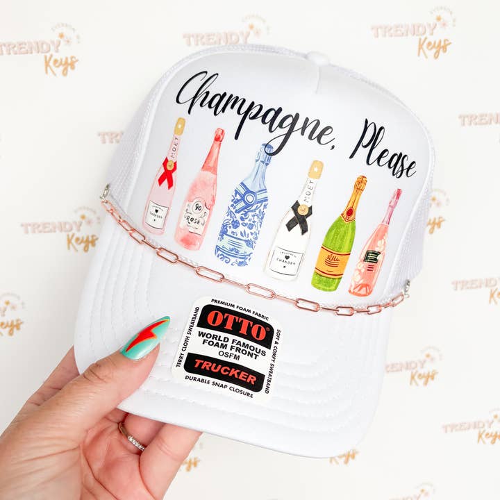 TrendyKeys - Wholesale Trucker Hat - Women's - Champagne Please Trucker Hat0