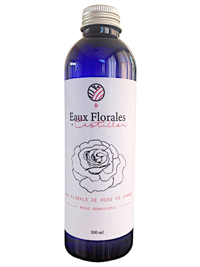 Bio-Rosenblütenwasser aus Damast - 200 ml für den Großhandel von Eaux Florales de Castillou