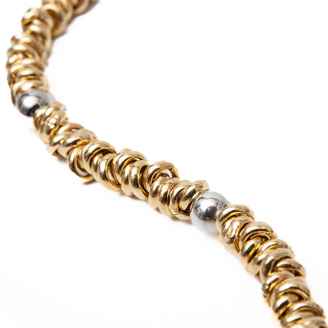 d'Este - Wholesale Link & Chain Bracelet - Gold Ring Bracelet and Silver Spheres2