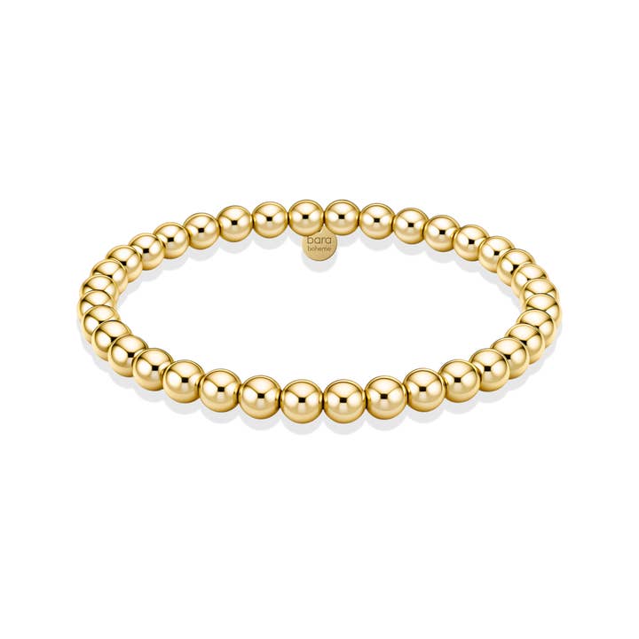 Bracelet classique à perles 5 mm en or rempli pour la vente par bara boheme