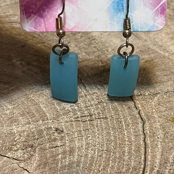 Sea glass earrings for wholesale by Crystals of the Mines LLC