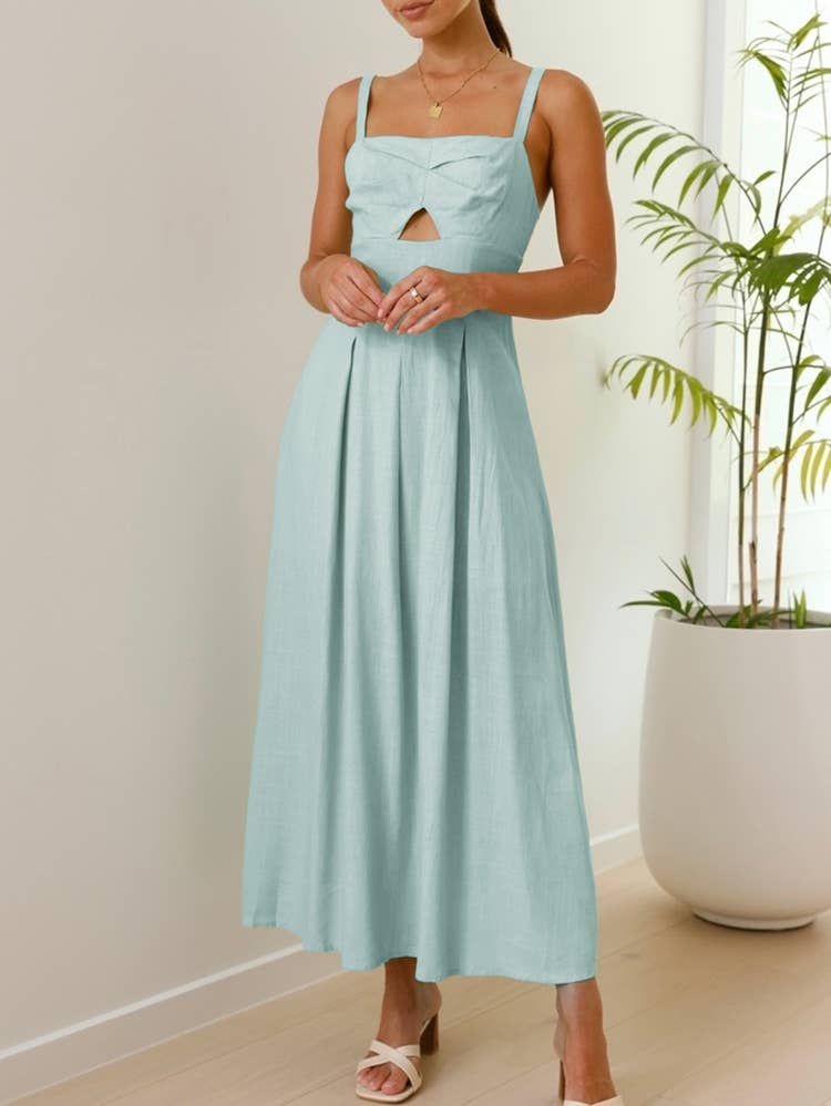 YNIQUE - Vendita all'ingrosso Vestito - Donna - Abito lungo estivo a balze fluido da donna senza maniche18