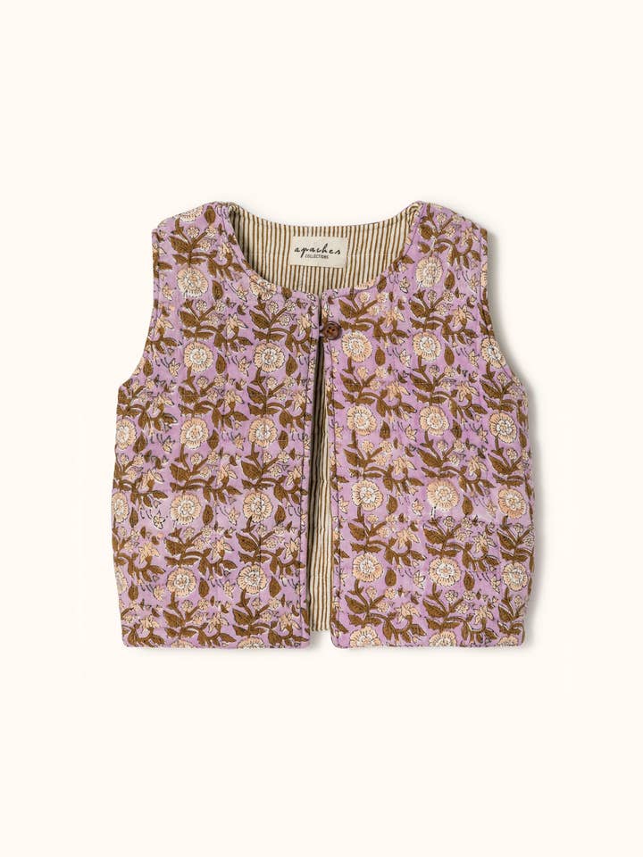 Sole alla lavanda Gilet Sakaru trapuntato e floreale in vendita all'ingrosso su Faire