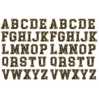Trendy Transfers - Wholesale Sticker - Leopard Chenille Glitter Letters Sticker Sheet1