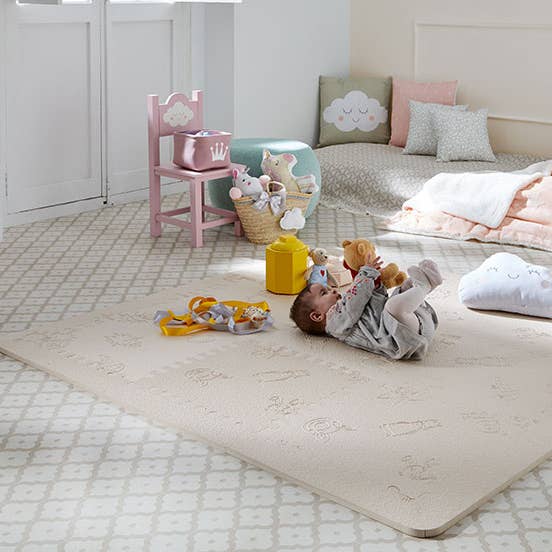 LUBABYMATS – wholesale Lekmatta - Barn och baby – Beige vadderad lekmatta för spädbarn