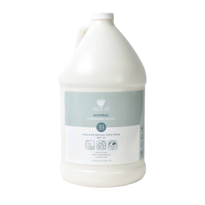 Aloe Up Sun & Skincare - Wholesale Sunscreen - Mineral SPF33 Sunscreen Lotion - Gallon0